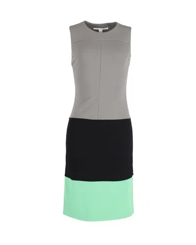 Diane Von Furstenberg Colorblock Sleeveless Dress In Multicolor Viscose