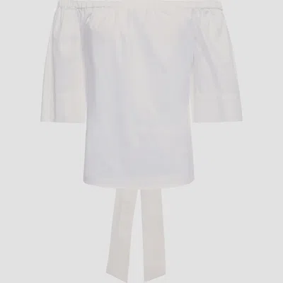 Pre-owned Diane Von Furstenberg Cotton 3 Quarter Sleeves Top Xs In White