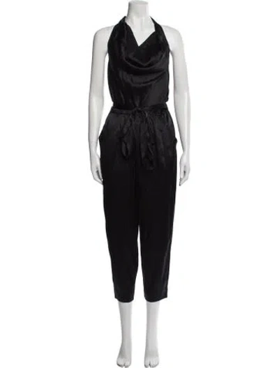 Pre-owned Diane Von Furstenberg Cowl Neck Jumpsuit In Black
