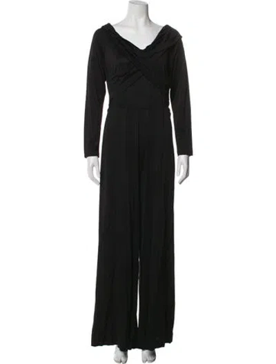 Pre-owned Diane Von Furstenberg Cowl Neck Jumpsuit In Black