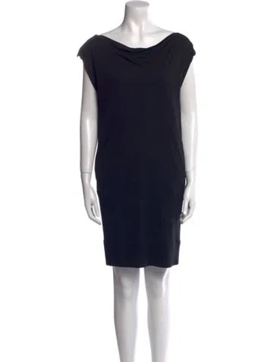 Pre-owned Diane Von Furstenberg Cowl Neck Mini Dress In Blue