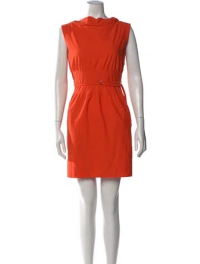 Pre-owned Diane Von Furstenberg Cowl Neck Mini Dress In Orange