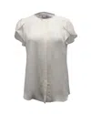 Diane Von Furstenberg Crepe Shirt In Ivory Silk In White