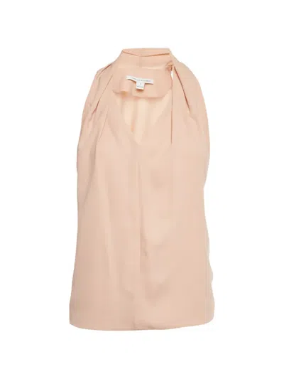 Pre-owned Diane Von Furstenberg Crepe Sleeveless Blouse In Neutral