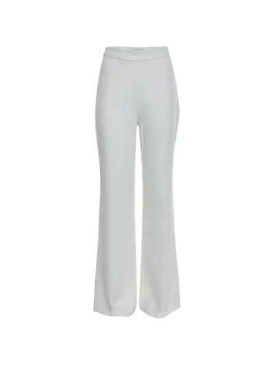 Pre-owned Diane Von Furstenberg Crepe Wide-leg Trousers In 白色