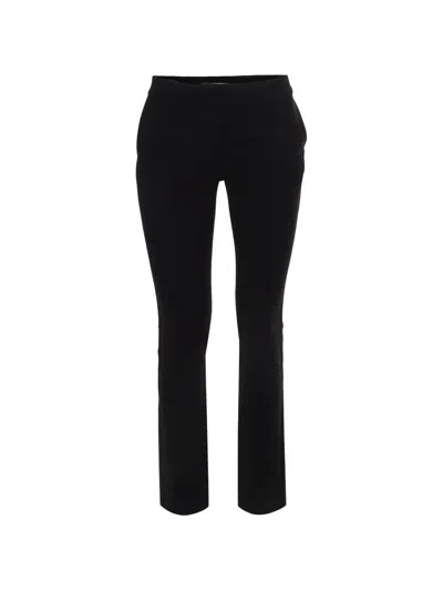 Pre-owned Diane Von Furstenberg Crepe-texture Trousers In Black