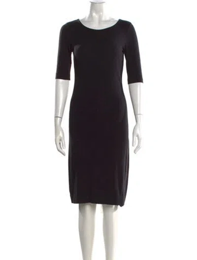 Pre-owned Diane Von Furstenberg Crew Neck Knee-length Dress In Black