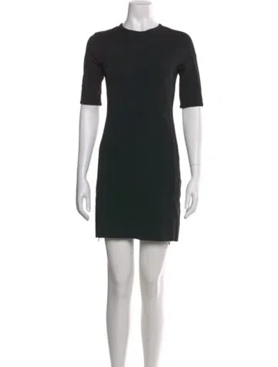 Pre-owned Diane Von Furstenberg Crew Neck Mini Dress In Black