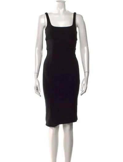 Pre-owned Diane Von Furstenberg Crew Neck Mini Dress In Black