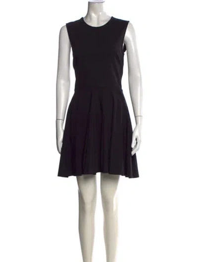 Pre-owned Diane Von Furstenberg Crew Neck Mini Dress In Black