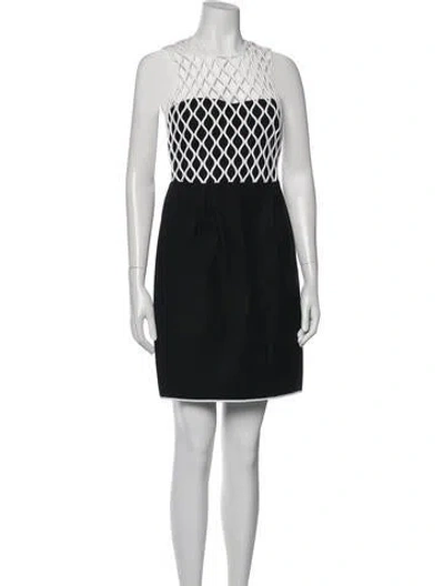 Pre-owned Diane Von Furstenberg Crew Neck Mini Dress In Black