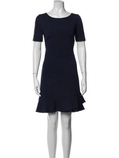 Pre-owned Diane Von Furstenberg Crew Neck Mini Dress In Blue