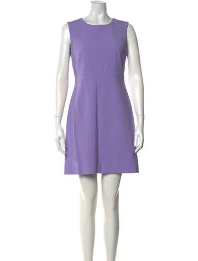 Pre-owned Diane Von Furstenberg Crew Neck Mini Dress In Purple