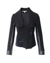 Diane Von Furstenberg Cropped Blazer In Black Triacetate In Black
