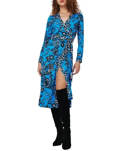 Diane Von Furstenberg Danica Silk Dress In Night Vine Blue And Huge Gig Til