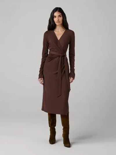 Diane Von Furstenberg Daniella Knit Wrap Dress In Brown