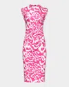 Diane Von Furstenberg Darrius Abstract-print Bodycon Dress In Kupang Pink