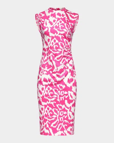 Diane Von Furstenberg Darrius Abstract-print Bodycon Dress In Kupang Pink