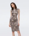 Diane Von Furstenberg Darrius Ruched Abstract-print Dress
