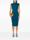Diane Von Furstenberg Darrius Ruched Sleeveless Sheath Dress In Blue