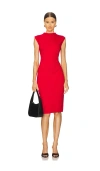 Diane Von Furstenberg Darrius Sleeveless Pleated Bodycon Midi Dress In Red