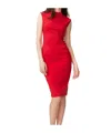 Diane Von Furstenberg Darrius Sleeveless Pleated Bodycon Midi Dress In Red