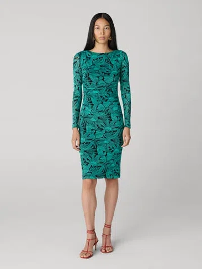 Diane Von Furstenberg Darrius Long Sleeve Dress In Green