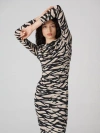 Diane Von Furstenberg Darrius Long Sleeve Dress In Shadow Twigs Horizontal