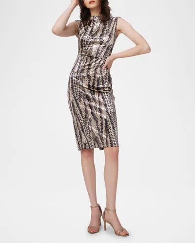 Diane Von Furstenberg Darrius Ruched Abstract-print Dress In Multi