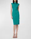 Diane Von Furstenberg Darrius Ruched Sleeveless Sheath Dress In Emerald