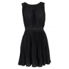 Diane Von Furstenberg Delaney Pleated Mini Dress In Black Polyester