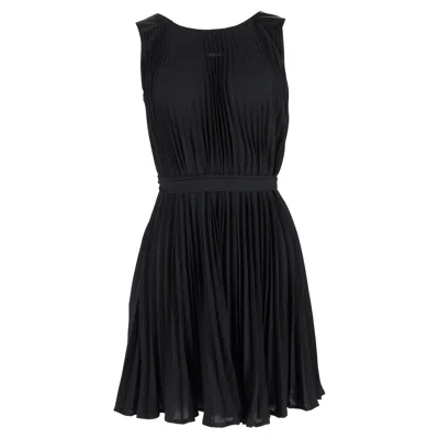 Diane Von Furstenberg Delaney Pleated Mini Dress In Black Polyester