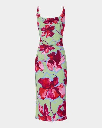 Diane Von Furstenberg Delaney Ruched Cowl-neck Midi Dress In Multi