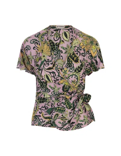 Diane Von Furstenberg Delhi Reversible Top In Garden Paisley Mint Green And Pink