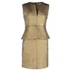 Diane Von Furstenberg Delian Jacquard Peplum Dress In Gold Wool In Multi