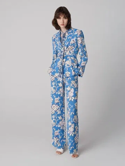Diane Von Furstenberg Despina Jacket In Heritage Vine Blue