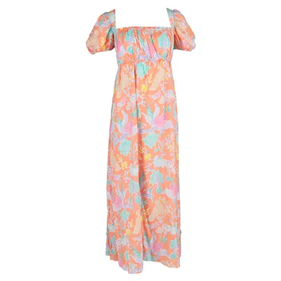 Diane Von Furstenberg Dhalia Maxi Dress In Orange Cotton In Multi