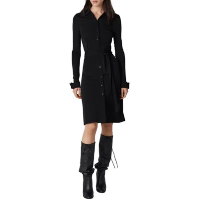 Diane Von Furstenberg Diane Long Sleeve Shirtdress In Black
