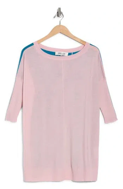 Diane Von Furstenberg Diane Oversize Colorblock Wool Sweater In Pink