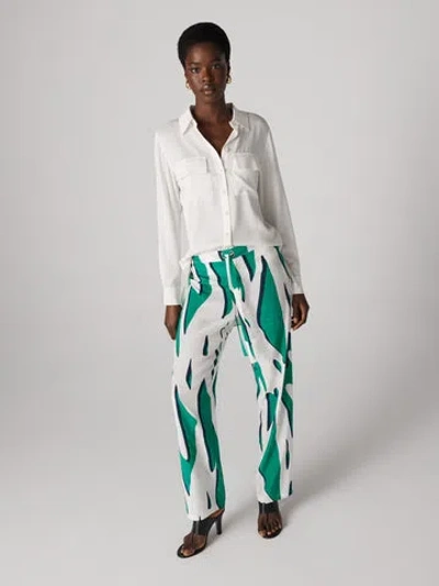 Diane Von Furstenberg Diane Pants In Giant Shadow Twigs Green