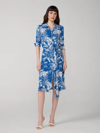 Diane Von Furstenberg Diane Shirt Dress In Blue