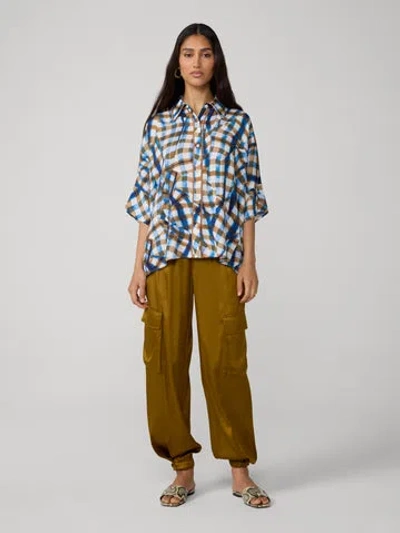 Diane Von Furstenberg Diane Short Sleeve Top In Blue