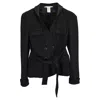 Diane Von Furstenberg Diane Van Furstenberg Tie-waist Double-breasted Blazer In Black Wool In Black