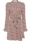 Diane Von Furstenberg Didi Printed Stretch-jersey Mini Wrap Dress In Brown