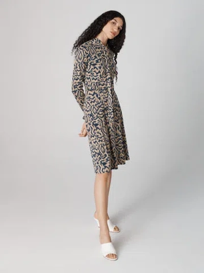 Diane Von Furstenberg Dimitra Top In Tiny Troy Maze Beige