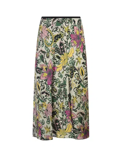 Diane Von Furstenberg Dina Reversible Skirt In Garden Paisley Mint Green And Pink In Multi