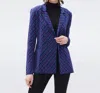 Diane Von Furstenberg Dion Jacket In Knit Chain Emerald In Multi