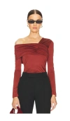Diane Von Furstenberg Dolores Ruched One-shoulder Top In 栗子色