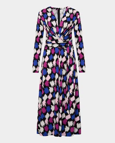 Diane Von Furstenberg Dorothee Brushstroke-print Midi Dress In Brush Tooth Multi