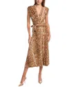 Diane Von Furstenberg Dorothee Faux Wrap Midi Dress In Brown